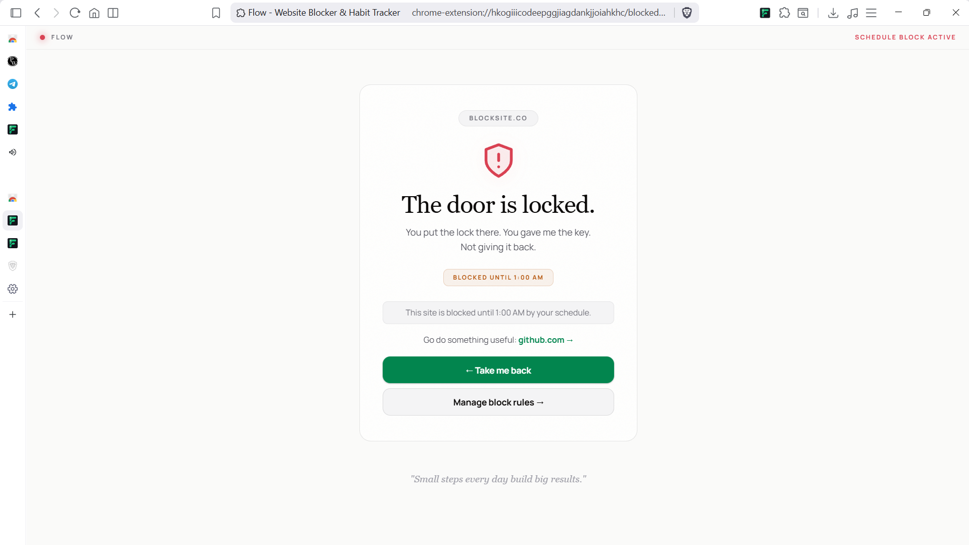 Flow Custom Blocked Screen